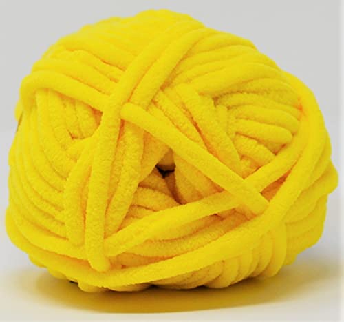 Hello Love Yarn - Super Bulky Polyester Chenille | 100g Ball | School Yellow 2