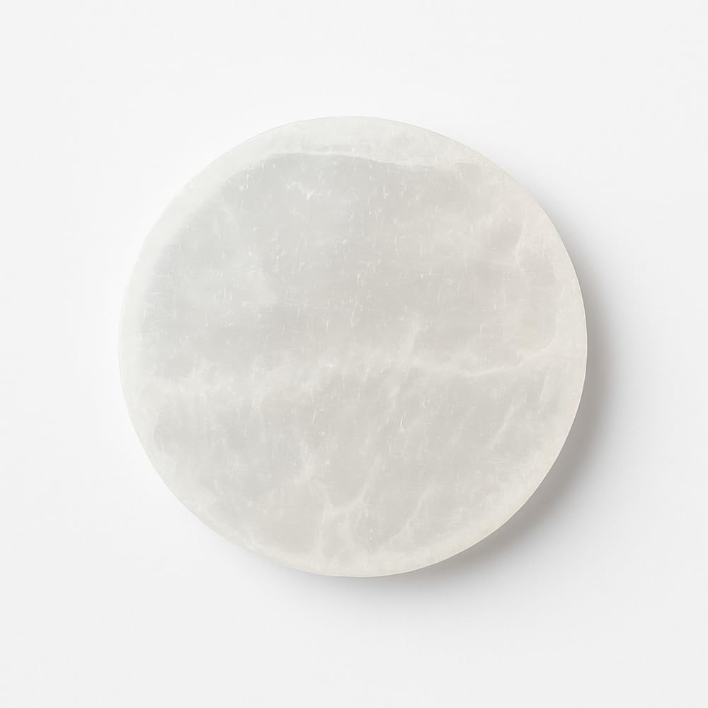 VIE Selenite Charging Plate - Clarity & Consciousness | Natural Stone | 7cm Round 2