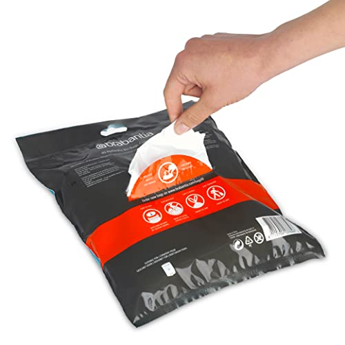 Brabantia PerfectFit Bin Liners - Size W 5L | Tear-Resistant Plastic Bags with Tie Tape | 40 Count, White 3