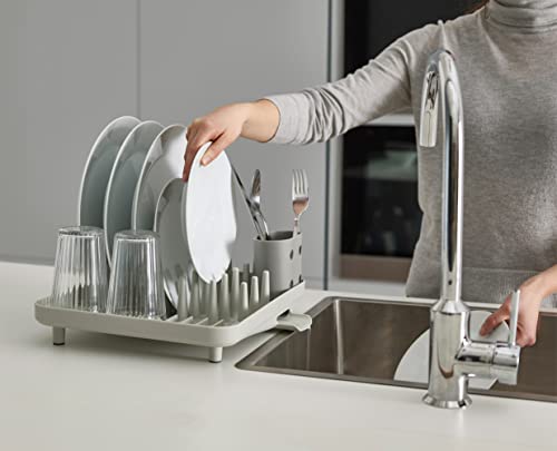 Joseph Joseph Duo Compact Dish Drying Rack | Grey Plastic | Sloping Base 4