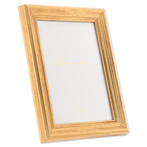 Lawrence Frames Sutter Burnished Gold Picture Frame - 5x7 Inch Photo Size | Tabletop & Wall Mount 3