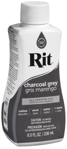 NAKOMA PRODUCTS Rit All Purpose Liquid Dye - Charcoal Grey | 236ml Volume | For Natural & Synthetic Fabrics 2