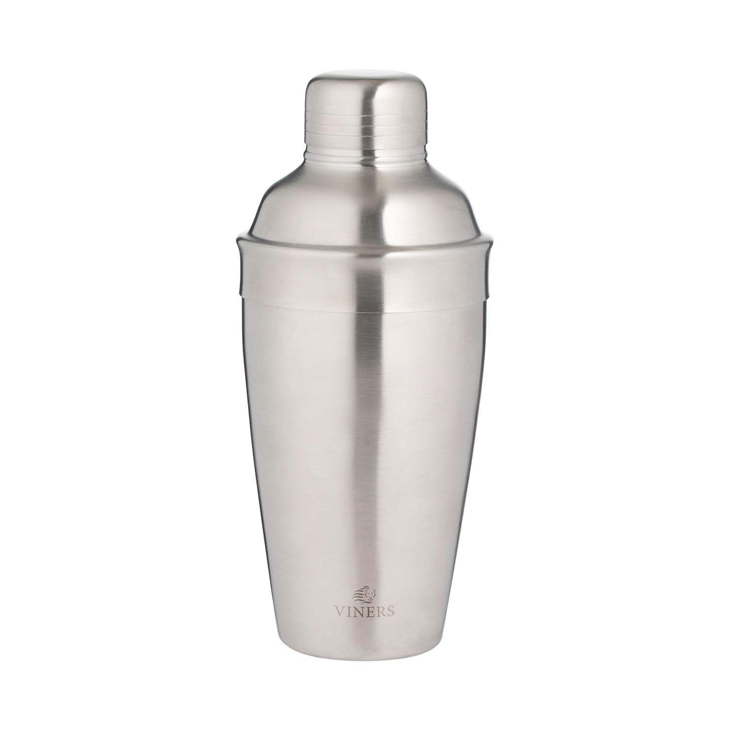 Viners Barware Brushed Silver Cocktail Shaker - 500ml Capacity | Stainless Steel | Airtight Seal 1