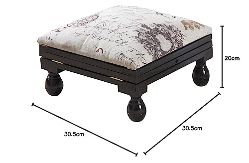 Greenhurst Adjustable 3-Position Footstool with Solid Wood Frame | Mahogany Finish | 38cm Max Height 9