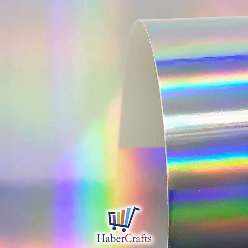 Habercrafts Holographic Card A4 Silver Rainbow 210gsm Metallic Paper | Pack of 10 Sheets 4