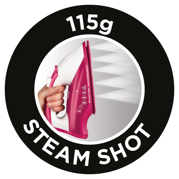Russell Hobbs Light & Easy Brights Berry Steam Iron - 2400W | 115g Steam Shot | Fabric Softening Infused Soleplate 6