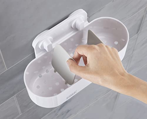 Joseph Joseph Duo Shower Caddy Shelf Organiser | Tool-Free Super-Grip Suction | Movable Dividers 2