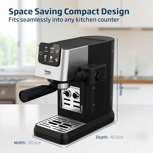 Beko CaffeExperto CEP5304X Semi Automatic Espresso Machine | 15 Bar Pressure | Colour Touch Display | Silver 10