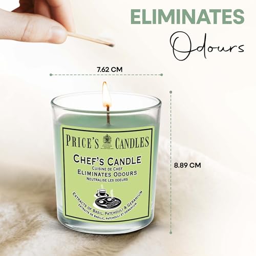 Price's Chef's Jar Odour Eliminating Candle - Basil, Patchouli & Geranium Extracts | 360g Wax 4