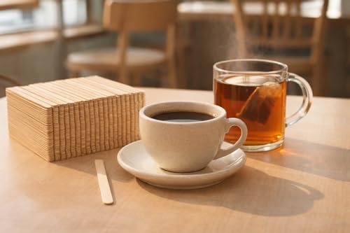 1ABOVE Wooden Coffee Stirrers - 1000 Pack, 140mm (5.5') Disposable Birch Wood 4
