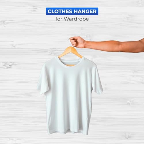 1ABOVE Grade-A Natural Wooden Hangers with Non-Slip Grips - Pack of 10 | Slim Profile 3