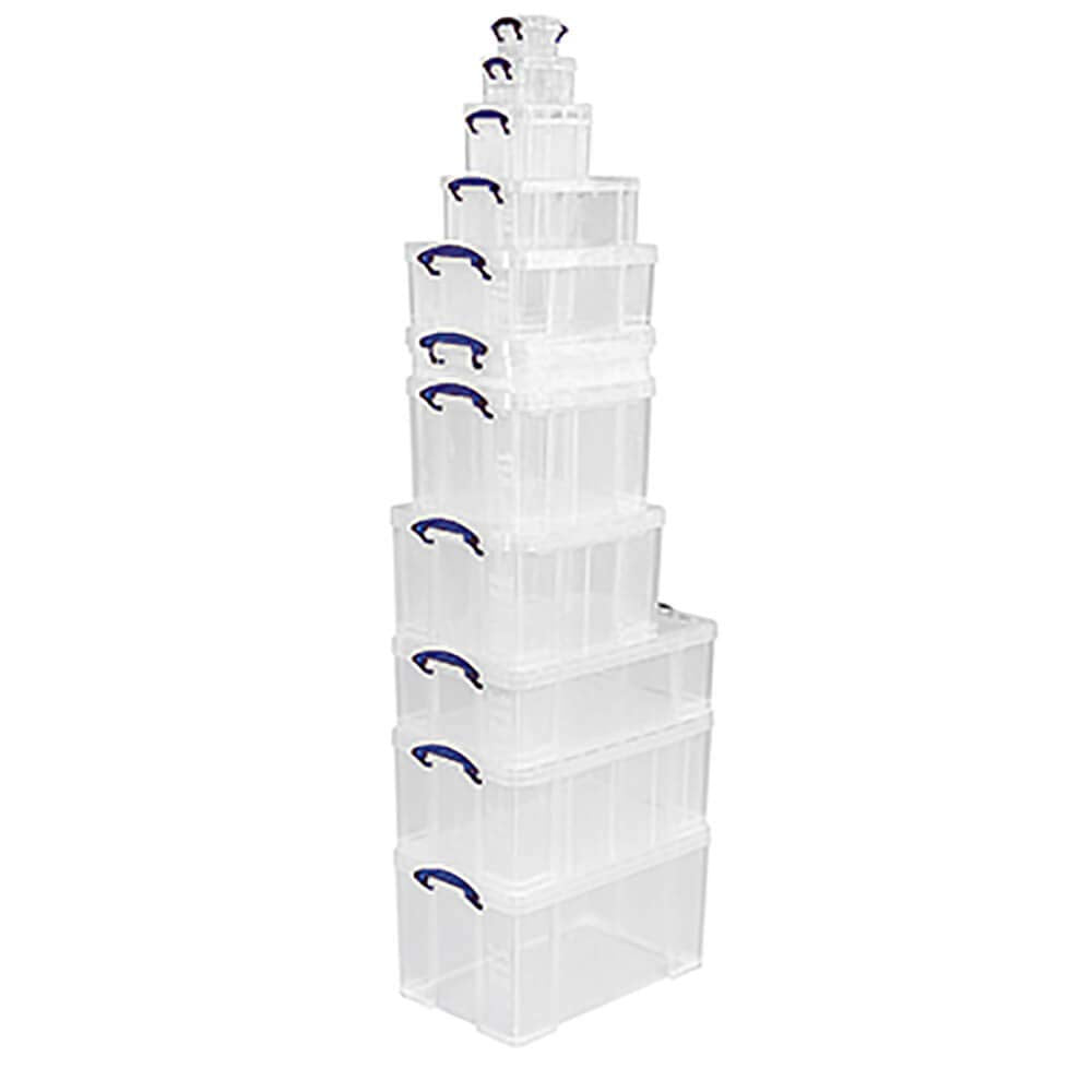 Really Useful Box Plastic Storage Box 5 Litre Clear | Stackable & Lockable 2