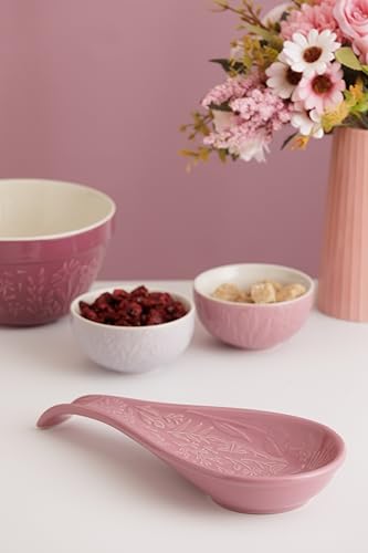 Mason Cash In the Meadow Spoon Rest - Embossed Floral Design | Durable Ceramic | Purple 2