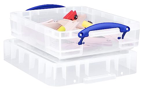 Really Useful Box Plastic Storage Box 11 Litre with XL Clip Lock Lid | Stackable | Transparent Clear 2