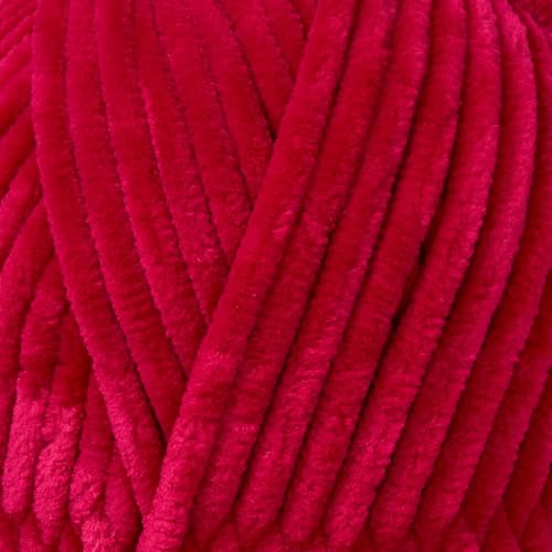 Utopia Crafts Velvet Lux Chenille Yarn - Super Soft Chunky for Knitting & Crochet | 100g Royal Fuchsia 2