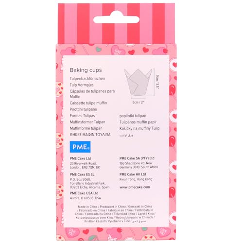 PME Valentines Tulip Muffin Cases - Sweet Love Design | Set of 24 | Grease-Proof Paper 4