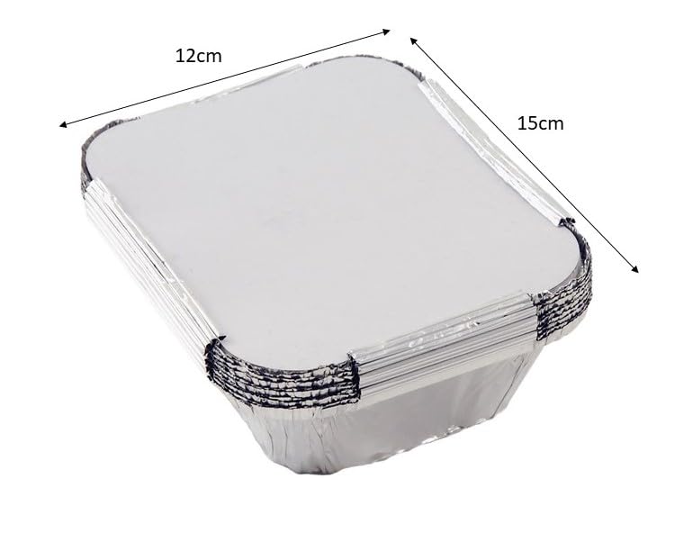 Tala Foil Container with Lids, Silver, 15cm x 12cm x 5cm | Ideal for Take-Out | Portable 3