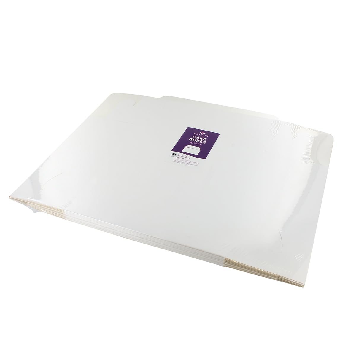 Culpitt White Folding Cake Boxes - 7' x 7' Food Safe Containers for Pastries & Takeaways | 10 Pack 5