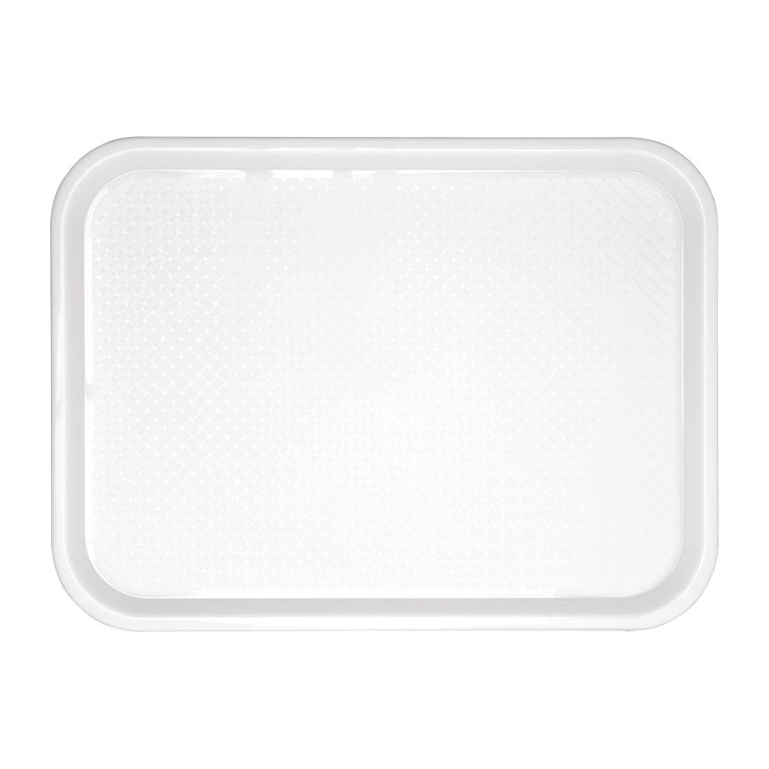 Olympia Kristallon GF997 Polypropylene Serving Platter - 450x350mm White | Stackable | Non-Slip 1