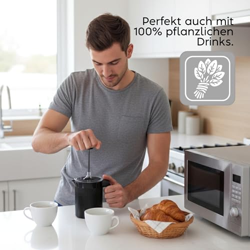 Snips Cremix Manual Milk Frother - 0.50 LT Capacity | Black | Made in Italy | 0% BPA Free 3