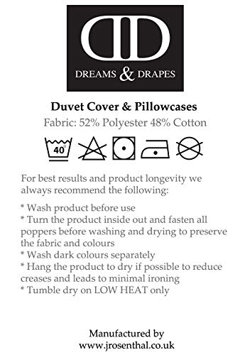 Dreams & Drapes Marinelli Easy Care Duvet Cover Set | King Size | Teal | 1 Duvet Cover & 2 Pillowcases 4