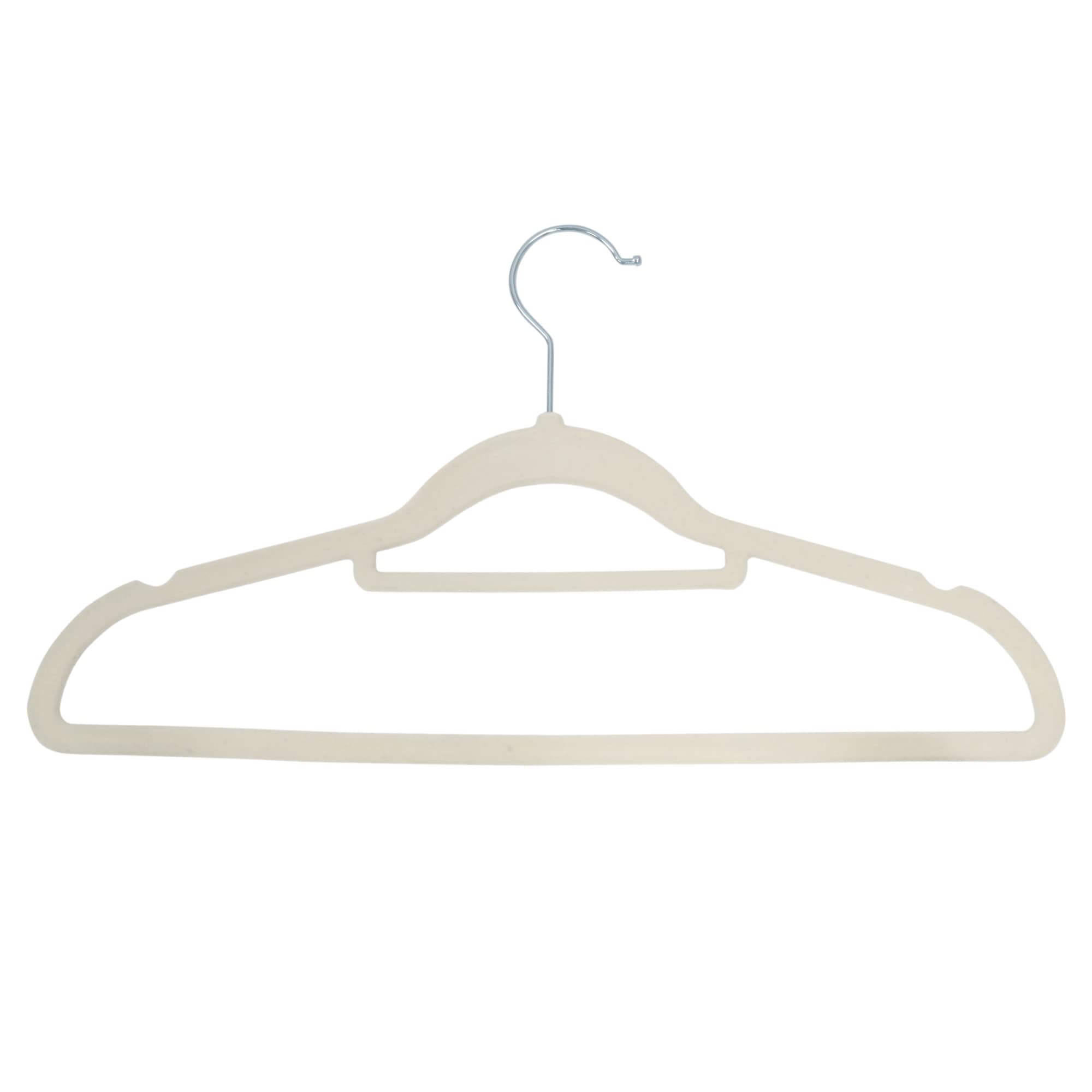 Sasha Morel Velvet Coat Hangers - 20 Pack, Space Saving Slim Design, Anti-Slip, Cream 7