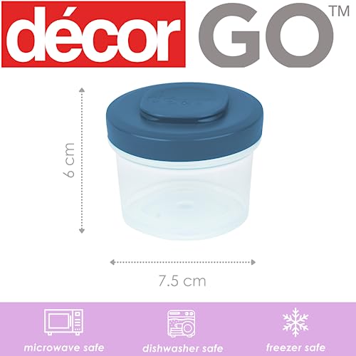 Décor Go Click & Stack Snack Tubs - 2 Pack Leakproof Food Storage | 150ml x 2 | Freezer & Microwave Safe