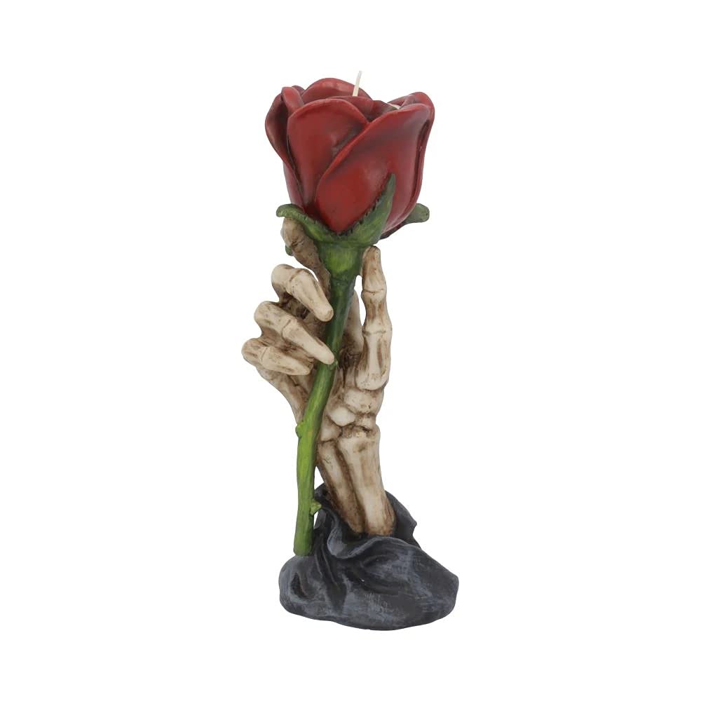 Nemesis Now Eternal Flame Skeleton Hand & Rose Tea Light Holder - Red Resin, 20.5cm 1