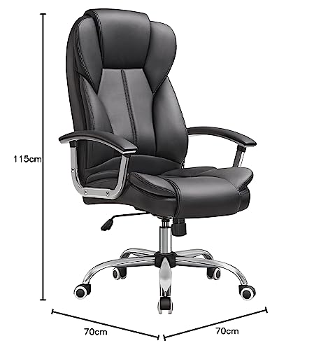 SONGMICS Office Chair - Adjustable Height & Recline | Supports up to 150 kg | Ink Black