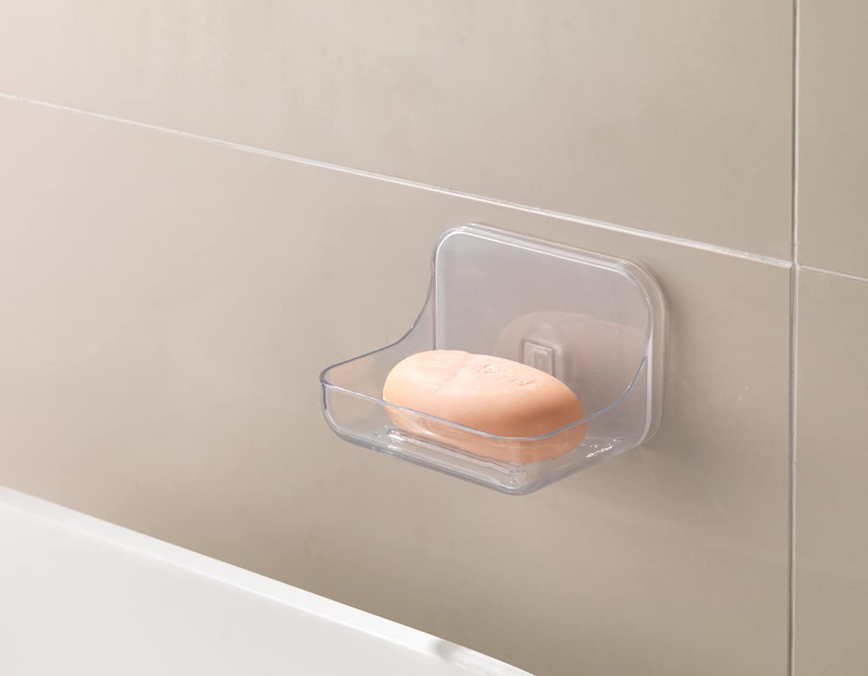 Addis Invisifix Soap Dish Holder - Easy Fix, No Drilling | Translucent Plastic | 9.5 x 12 x 8 cm 8