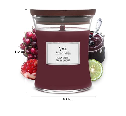 Woodwick Medium Hourglass Scented Candle - Black Cherry | Crackling Wick | Up to 60 Hours Burn Time 8