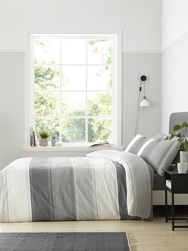 Fusion Betley Stripe Duvet Cover Set - Single Size | 52% Polyester/48% Cotton | Grey 2