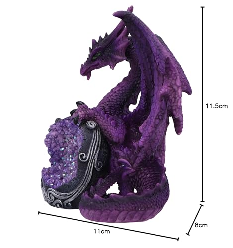 Nemesis Now Guardian of the Geode Dragon Figurine | 11.5cm Resin Collectible | Purple 5