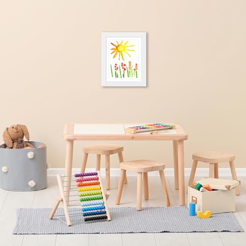 Americanflat A4 Kids Artwork Display Frame in White - Front-Loading, Holds 100 Pieces | 25.5x32 cm 11