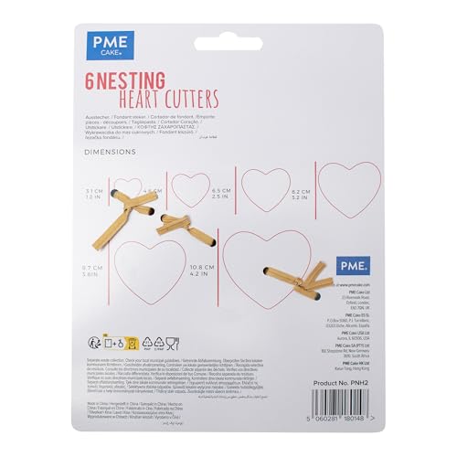PME Set of 6 Classic Cookie Cutters - Heart Shape | Plastic | White 4