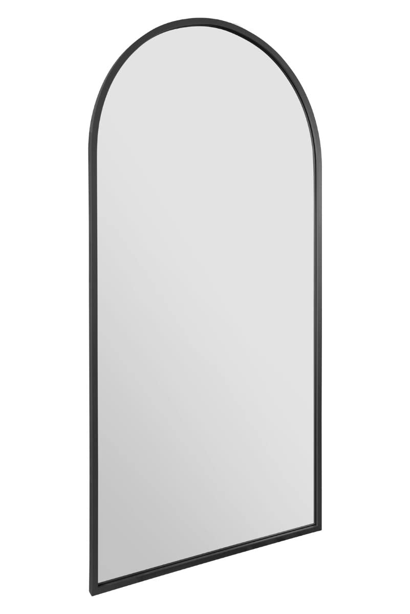 MirrorOutlet The Arcus - Metal Frame Arched Wall/Leaner Mirror | 180 x 90cm | Black 3