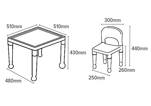 Liberty House Toys Children's Table and Two Chair Set - Green Orange White | Plastic | Ages 2+ 6