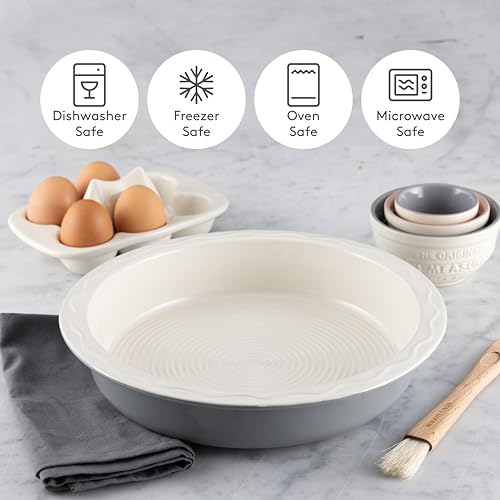 Mason Cash Innovative Kitchen Cream Stoneware Pie Dish - 29 cm Round | Oven Safe 3