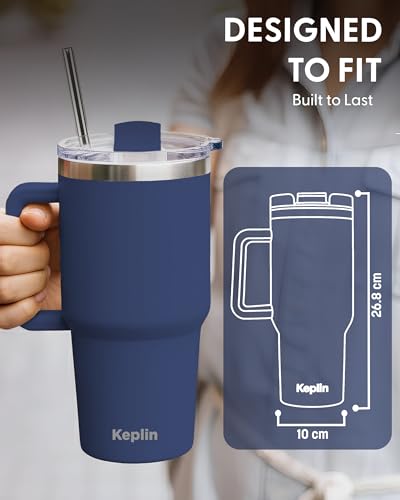 KEPLIN 40 oz / 1200 ml Insulated Travel Tumbler – Double Wall Stainless Steel | Navy