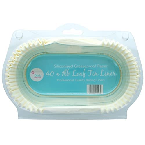 Doric 1lb Loaf Tin Liners - 40 Pack Non-Stick Siliconised Greaseproof Paper for Ovens & Air Fryers 8