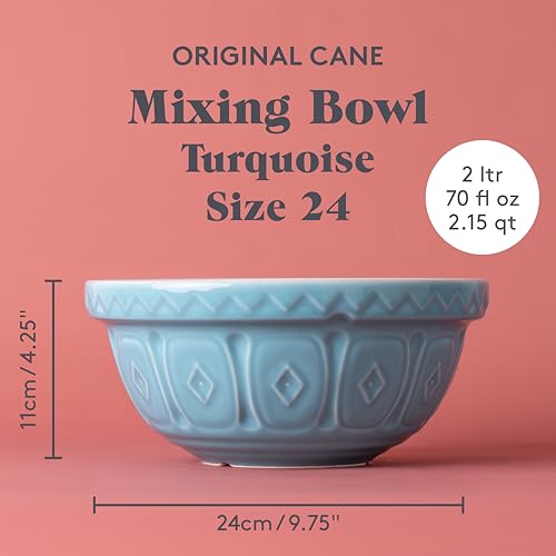 Mason Cash Colour Turquoise 2 Litre Mixing Bowl - Chip Resistant Earthenware | 24cm 4