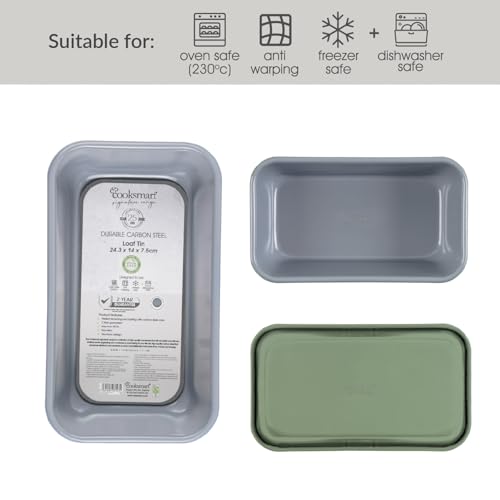 Cooksmart Signature Loaf Tin - 24cm Carbon Steel | PFOA-Free Non-Stick | Green 3