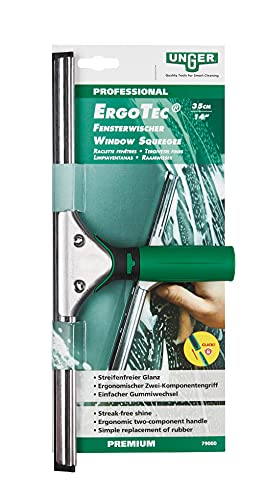 Unger ErgoTec Window Squeegee 79001 - 45cm Stainless Steel Channel | Ergonomic Grip 16