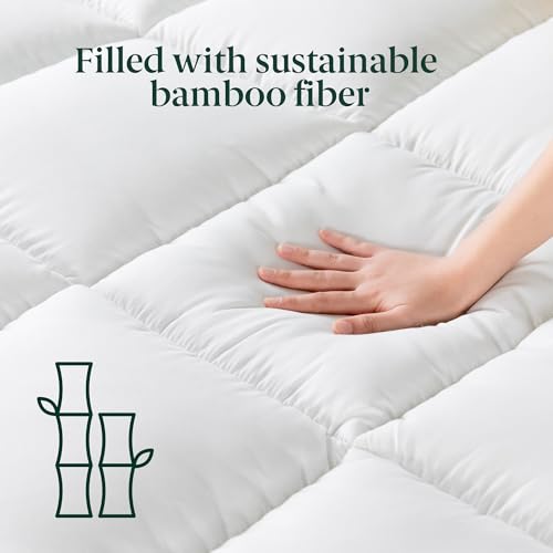 Zinus Cooling Bamboo Mattress Topper - 5 cm Thick | 135 x 190 cm Double Size | Machine Washable 3