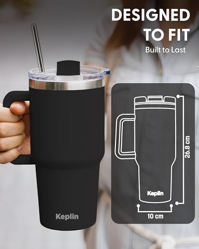 KEPLIN 40 oz / 1200 ml Insulated Travel Tumbler - Double Wall Stainless Steel | Black 2