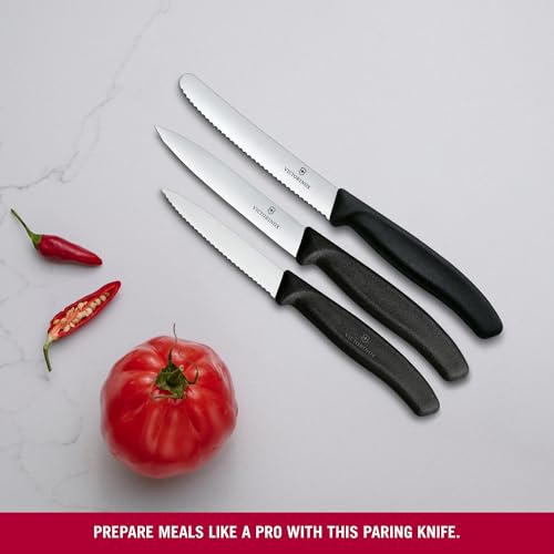 Victorinox Swiss Classic Kitchen Knife Set - 3-Piece Paring, Tomato/Table, and Bread Roll Knives | Dishwasher Safe 4