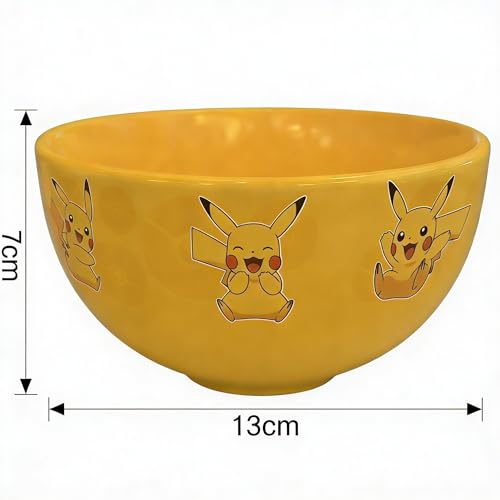 HOX Pokemon Pikachu Ceramic Soup & Cereal Bowl | Durable, Yellow, 14 x 7 cm 3