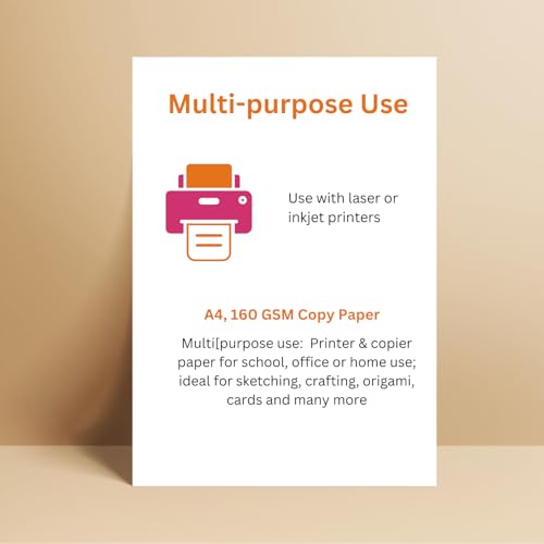Hawksbill Card Stock - 160GSM A4 White, 100 Pack | Smooth Finish for Printing & Crafting 4