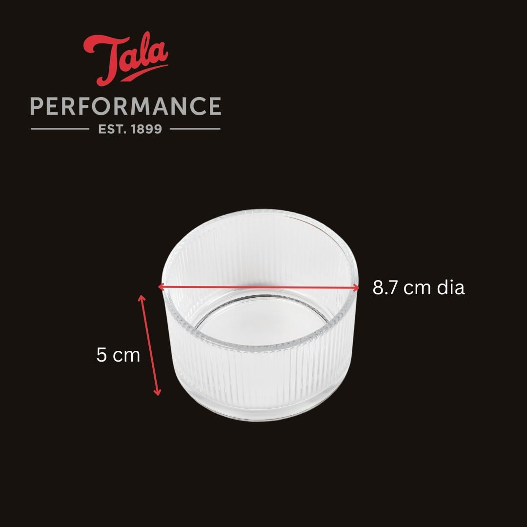 Tala Ribbed Glass Ramekin - 190ml Oven Safe Dessert Bowl | Classic Ribbed Design 2