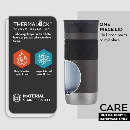 Contigo Byron Snapseal Travel Mug - 100% Leakproof | Stainless Steel Thermal Mug | 470 ml Sake 3